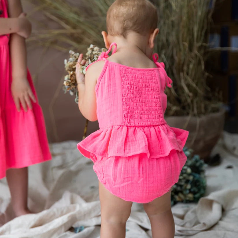 Polly Romper (Neon Blush)