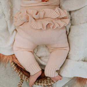 Blush Knit Frilly Bum Leggings