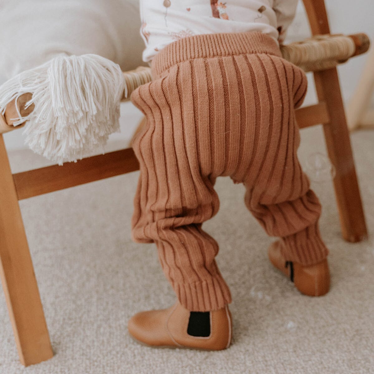 Chocolate Knit Ribbed Leggings