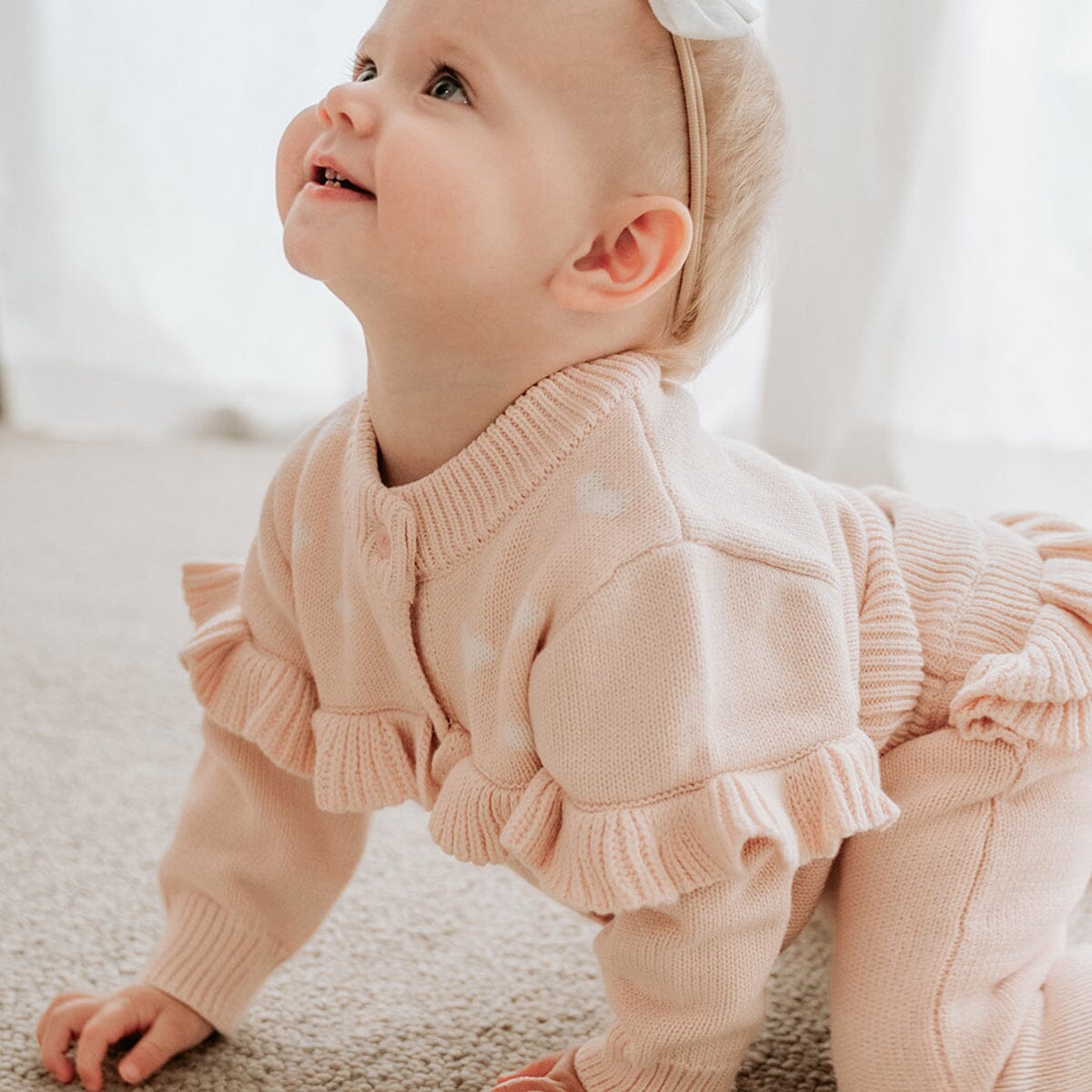 Blush Knit Heart Cardigan