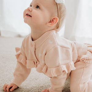 Blush Knit Heart Cardigan