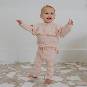 Blush Knit Frilly Bum Leggings