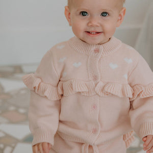 Blush Knit Heart Cardigan
