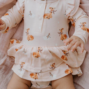 Classic Fawn LS Onesie Flutter Dress
