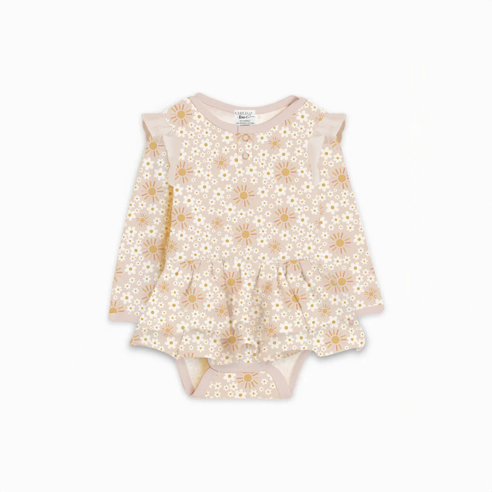 Ray Of Sunshine LS Onesie Flutter Dress