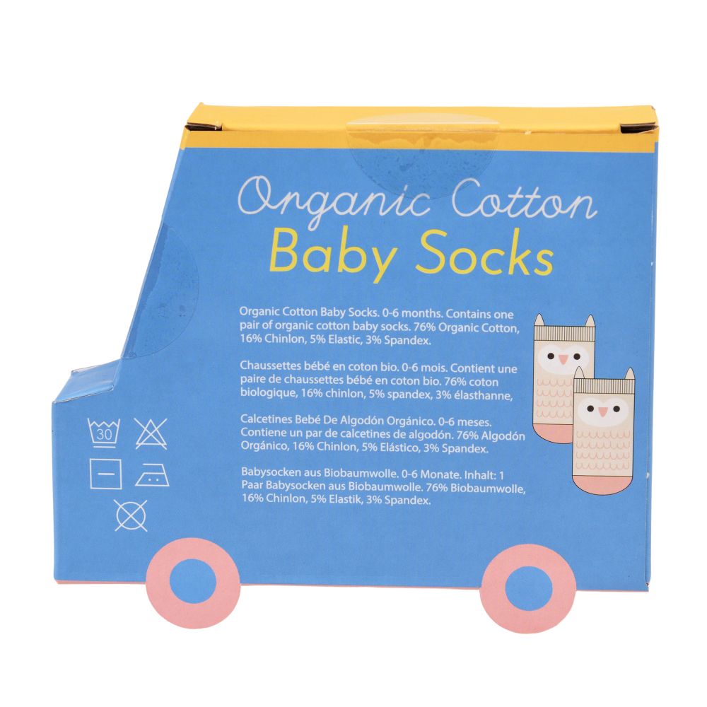 Pink Owl Baby Socks
