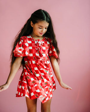 Cherry Check SS Bowie Dress