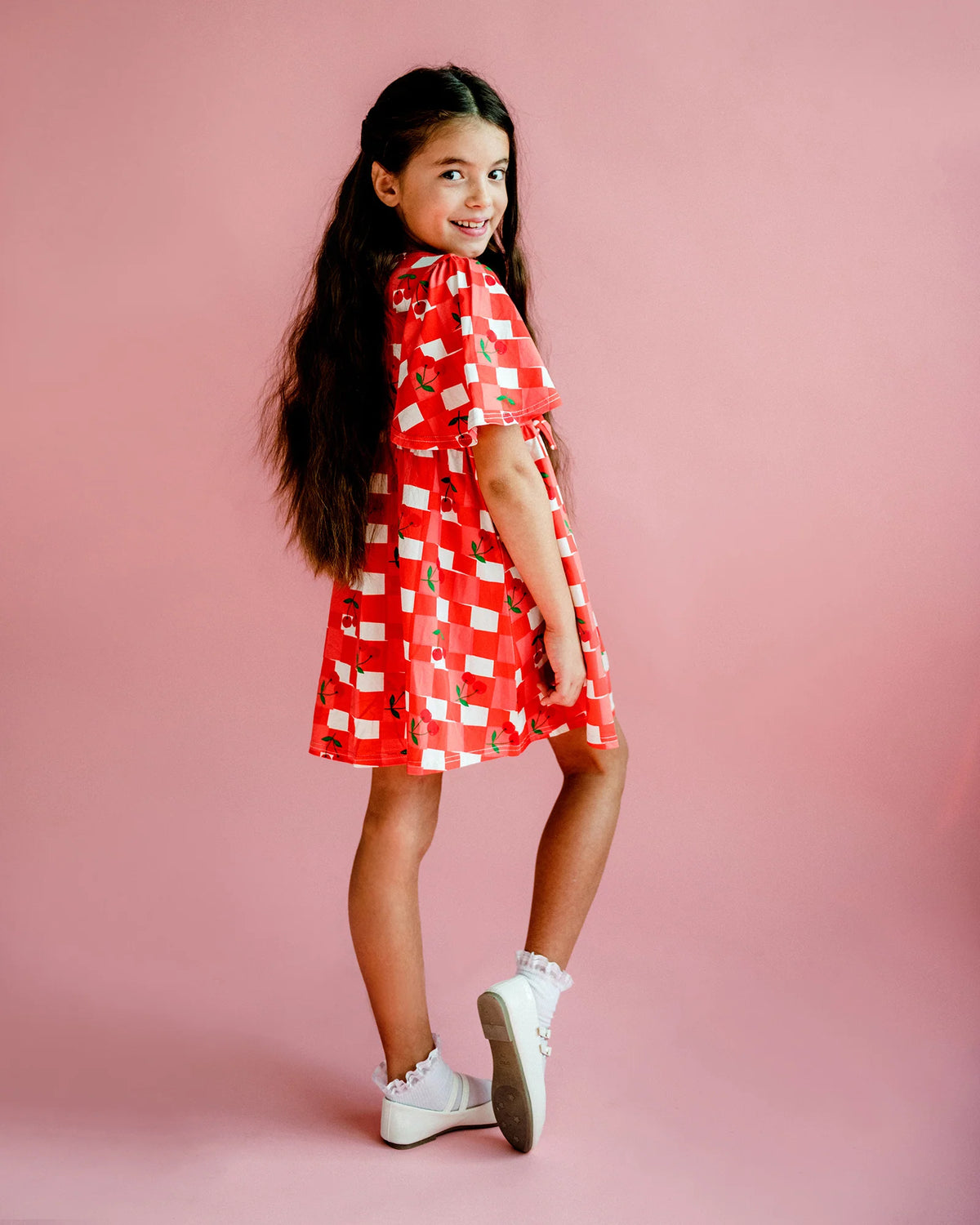 Cherry Check SS Bowie Dress