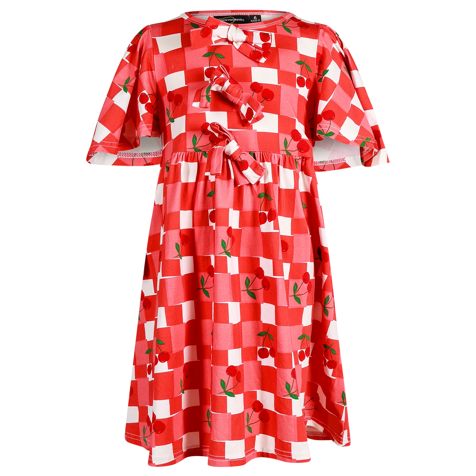 Cherry Check SS Bowie Dress