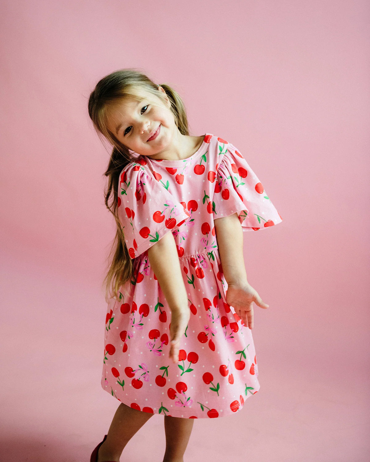 Cherry Polka SS Holiday Dress - Kawaii Kids Cherry Polka SS Holiday Dress - Kawaii Kids