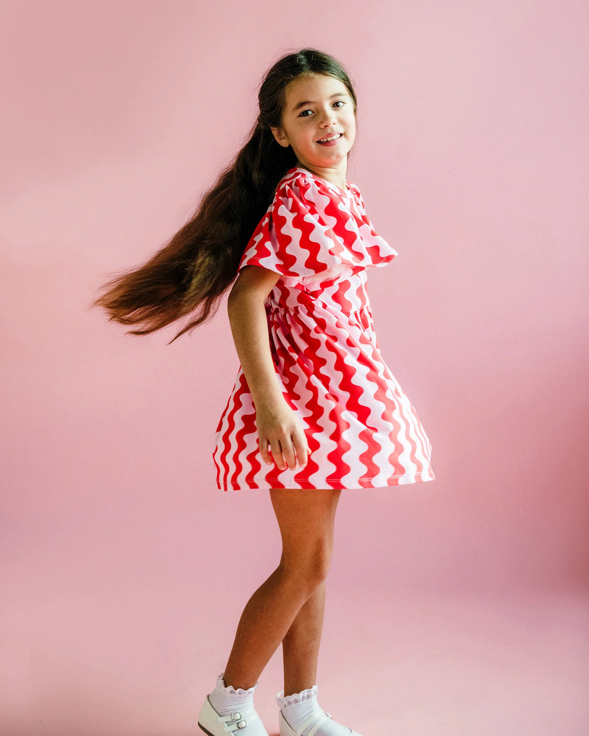 Wavy SS Holiday Dress