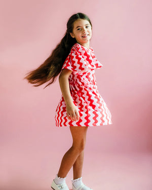 Wavy SS Holiday Dress