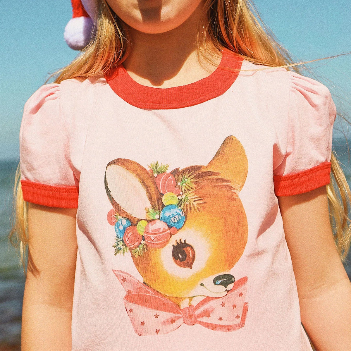 Oh Deer Billie Ringer SS Tee