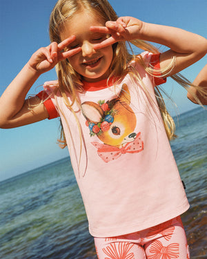 Oh Deer Billie Ringer SS Tee