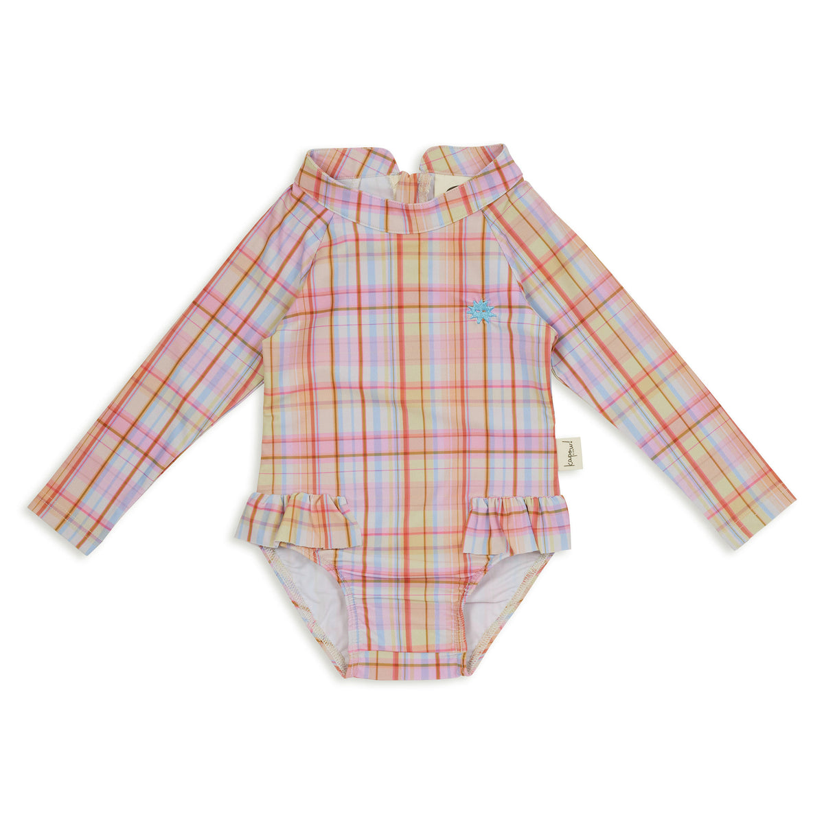 Rainbow Plaid LS Rashie Swimsuit