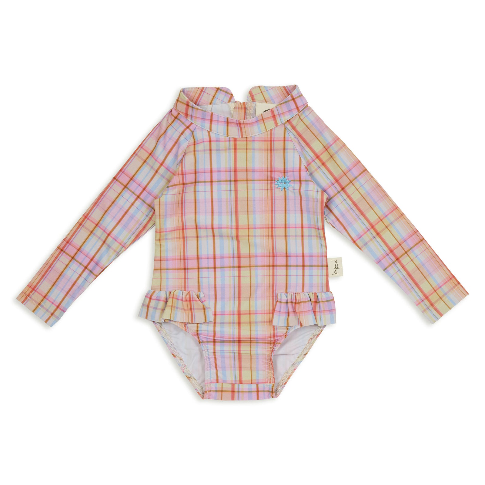 Rainbow Plaid LS Rashie Swimsuit