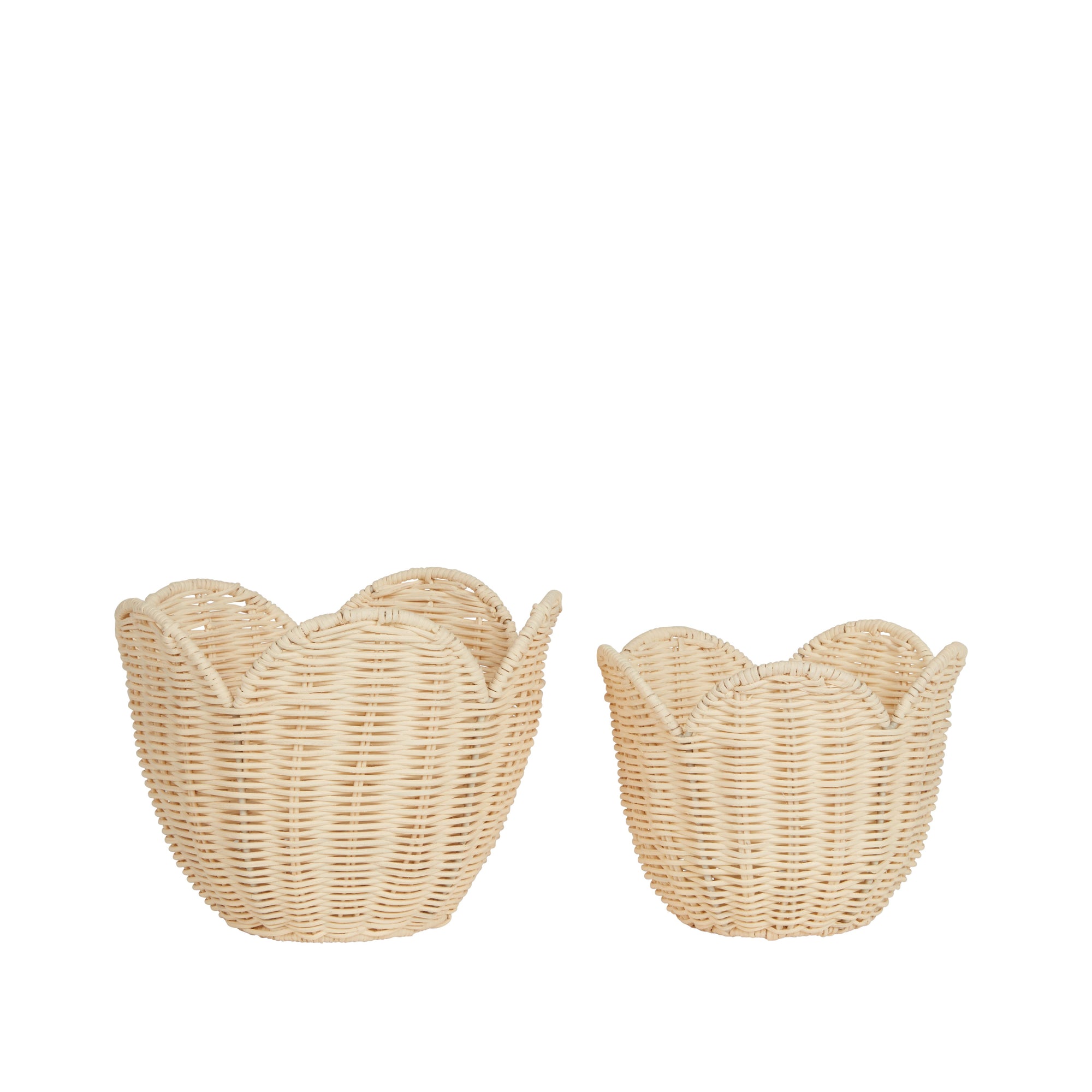 Rattan Lily Basket Set (Buttercream)
