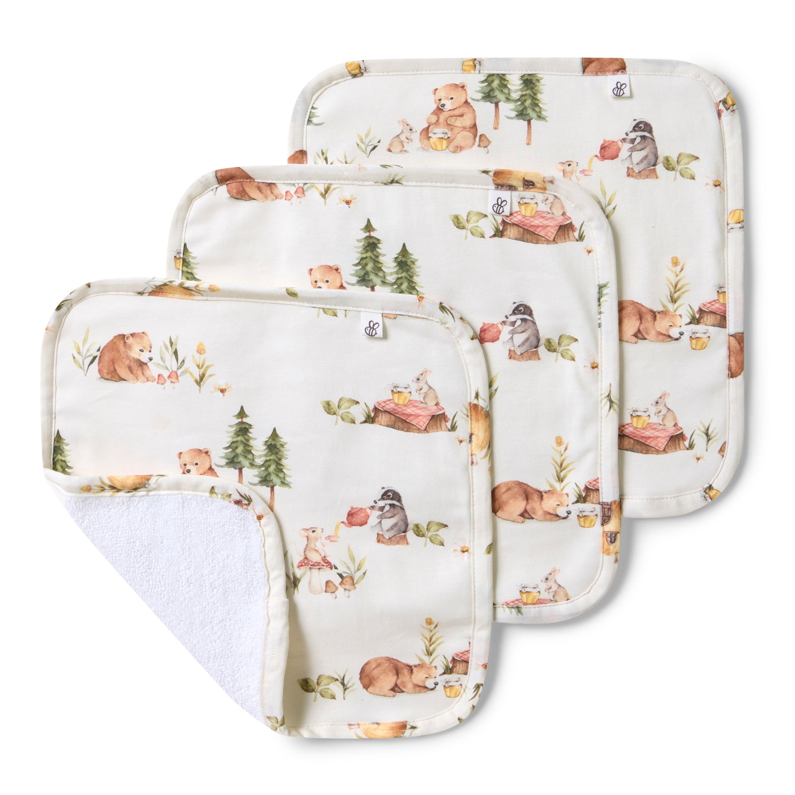 Bears Wash Cloths - 3 Pack