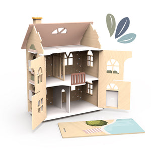 Flower Cottage Dolls House With Starter Furniture Set