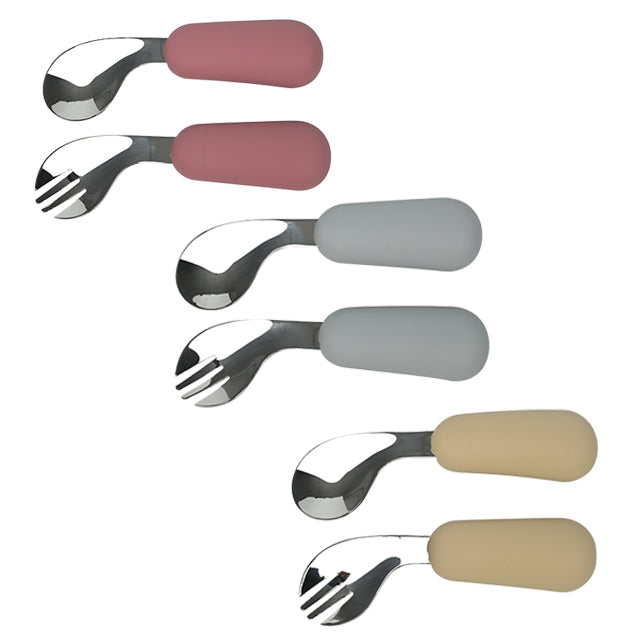 Curved Spoon & Fork (9 Colours)