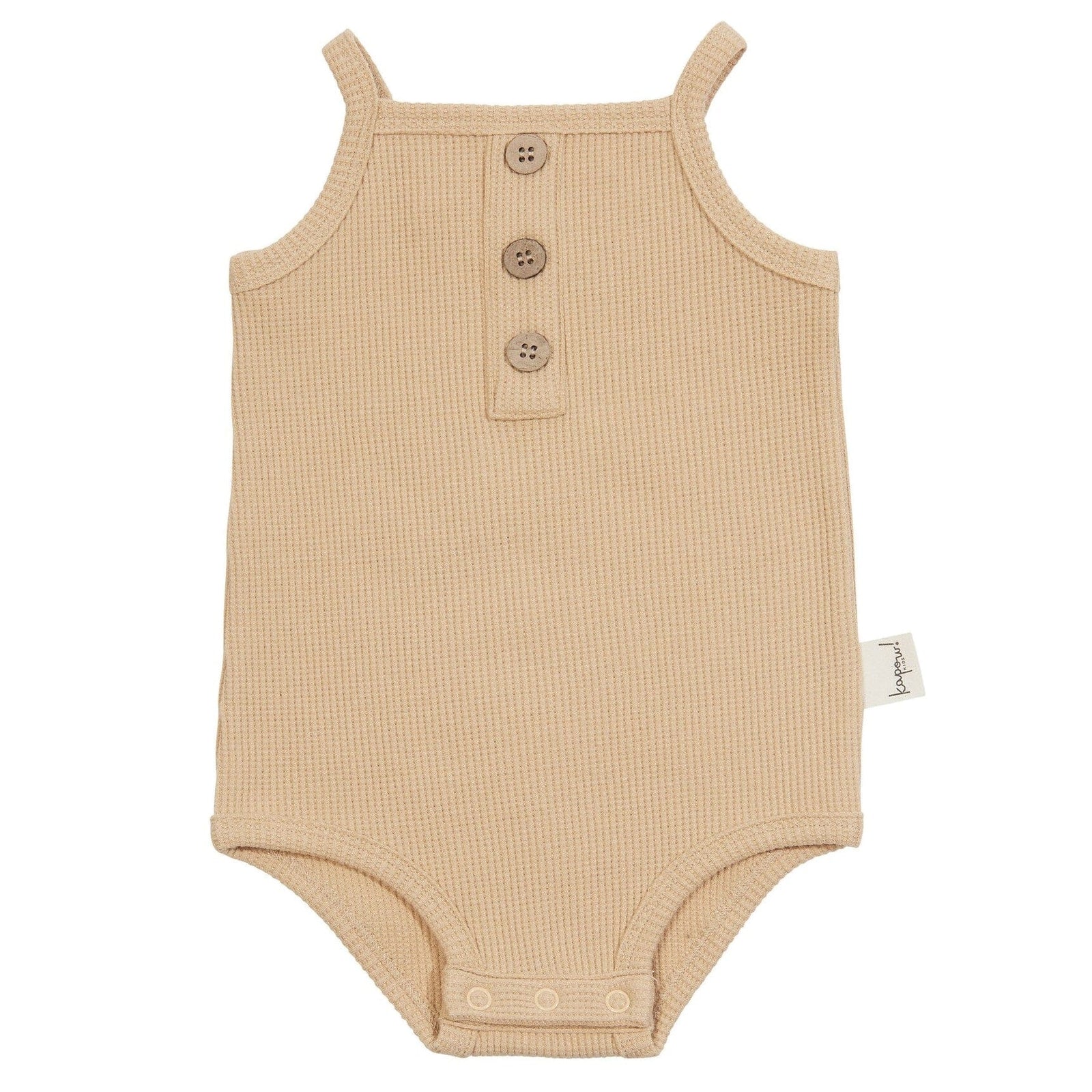 Sand Waffle Singlet Bodysuit