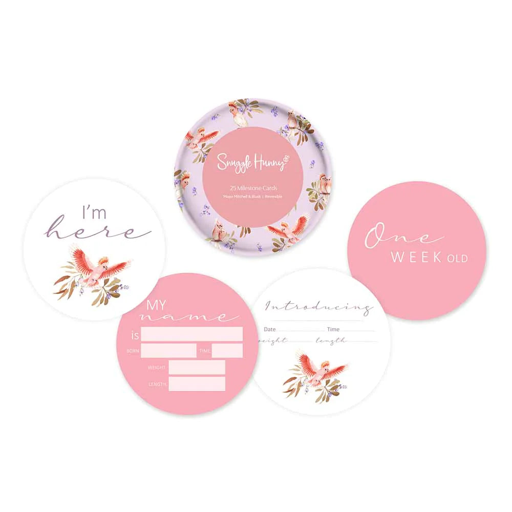 Major Mitchell & Blush Reversible Milestone Cards