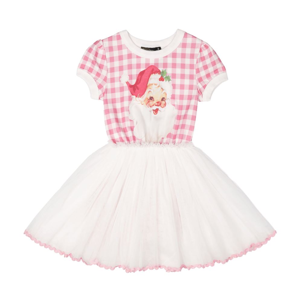 Pink Gingham Santa Circus Dress