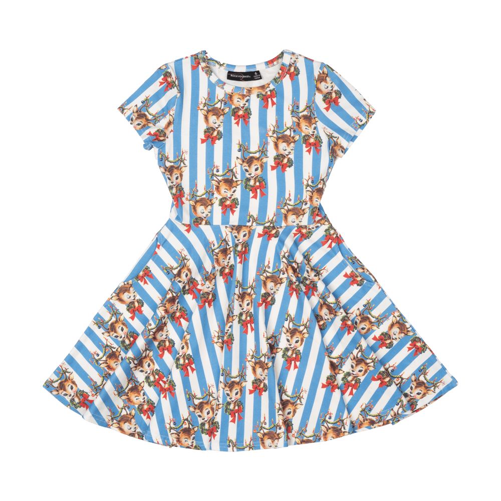 Reindeer Cheer Waisted Dress