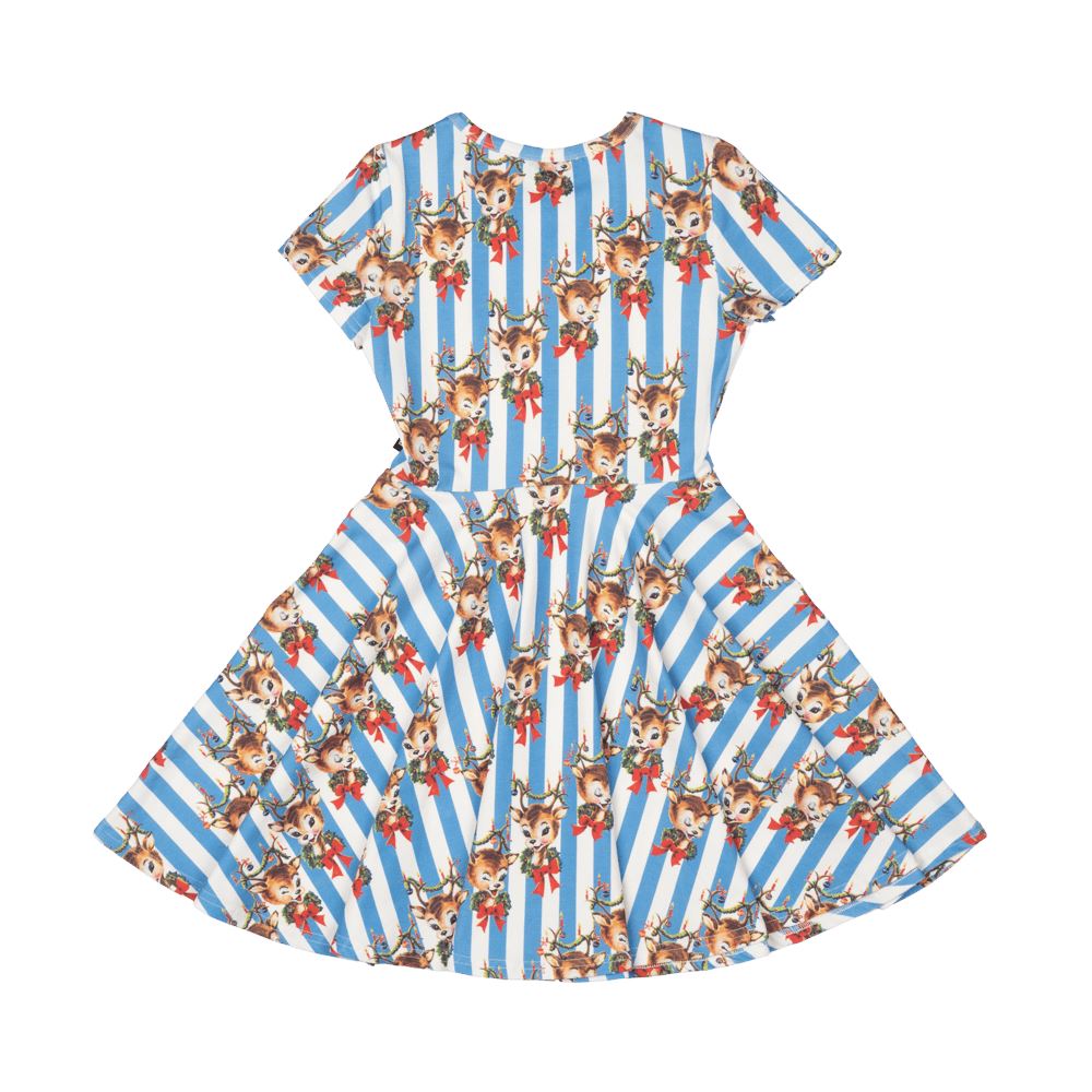 Reindeer Cheer Waisted Dress