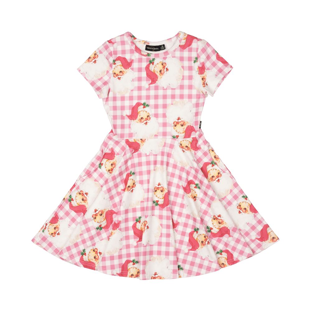 Santa Gingham Waisted Dress