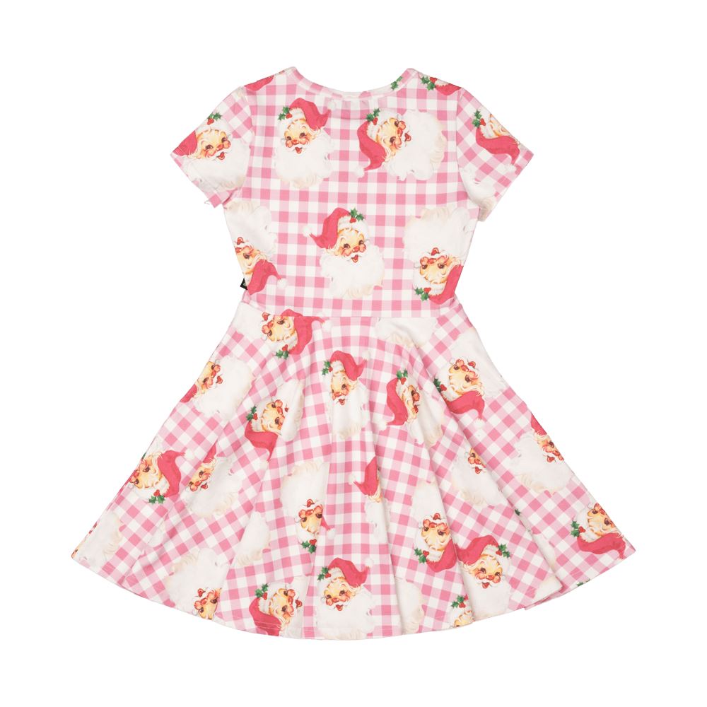 Santa Gingham Waisted Dress