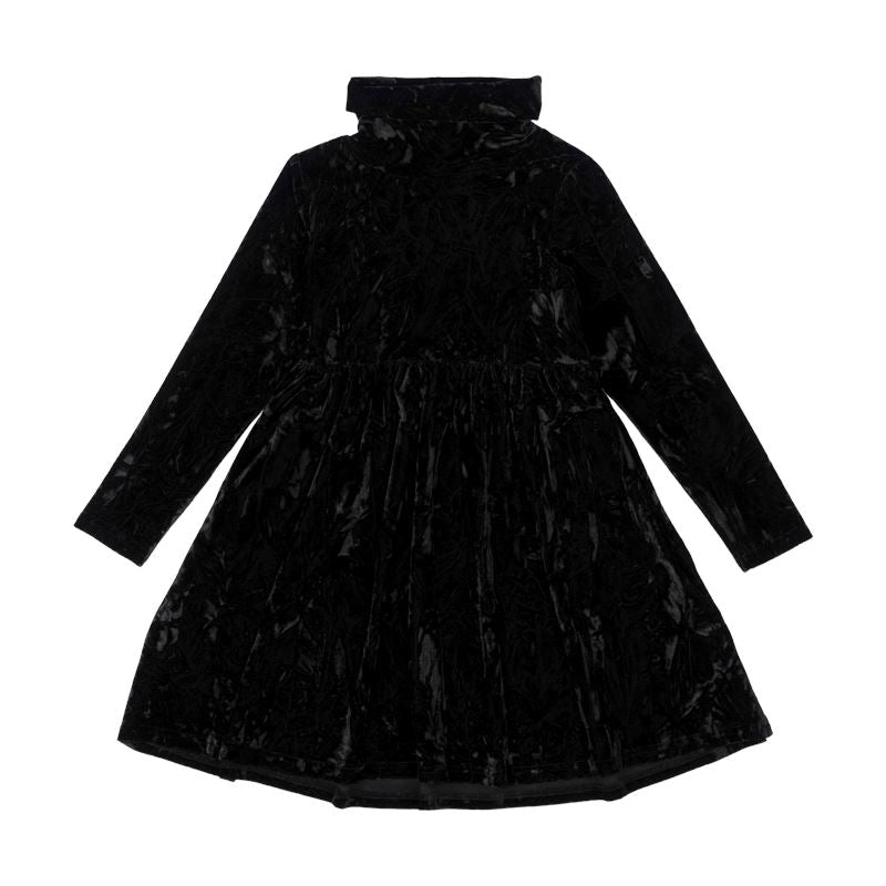 Black Crushed Velvet Dress