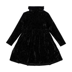 Black Crushed Velvet Dress
