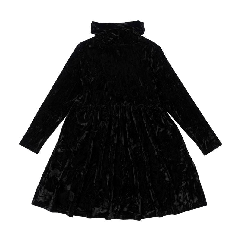Black Crushed Velvet Dress