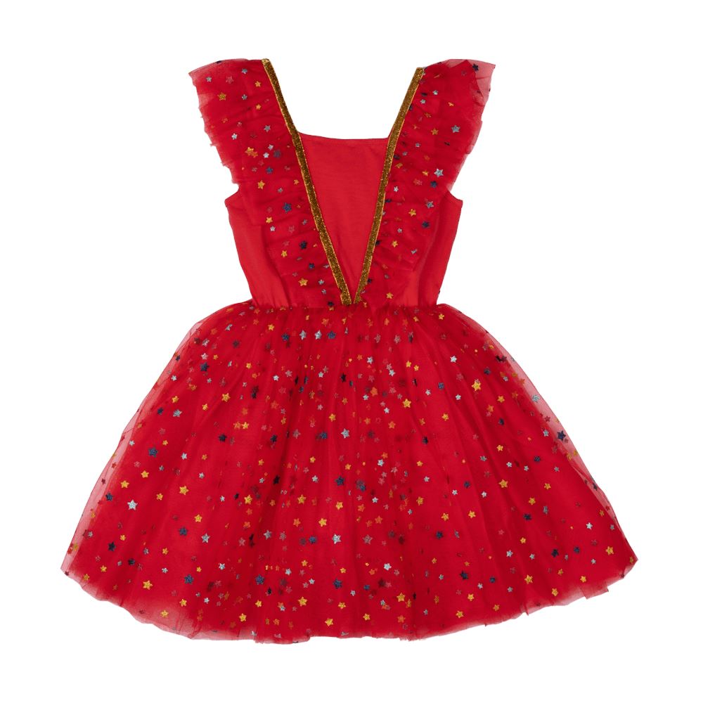 strapless open back dress Red Christmas Angel Dress