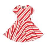 Candy Cane Stripe Waisted Dress