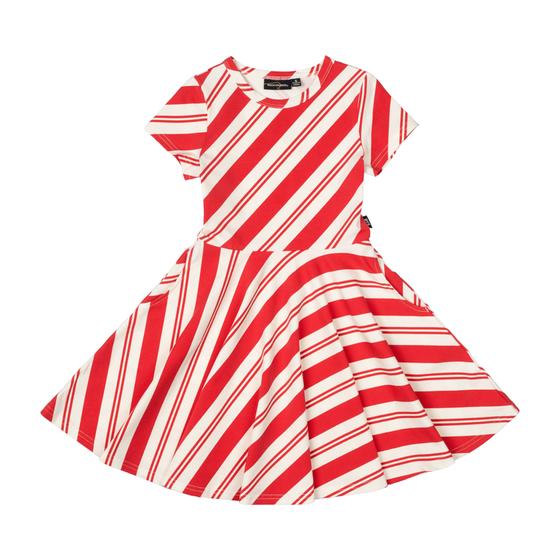 Candy Cane Stripe Waisted Dress