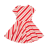 Candy Cane Stripe Waisted Dress