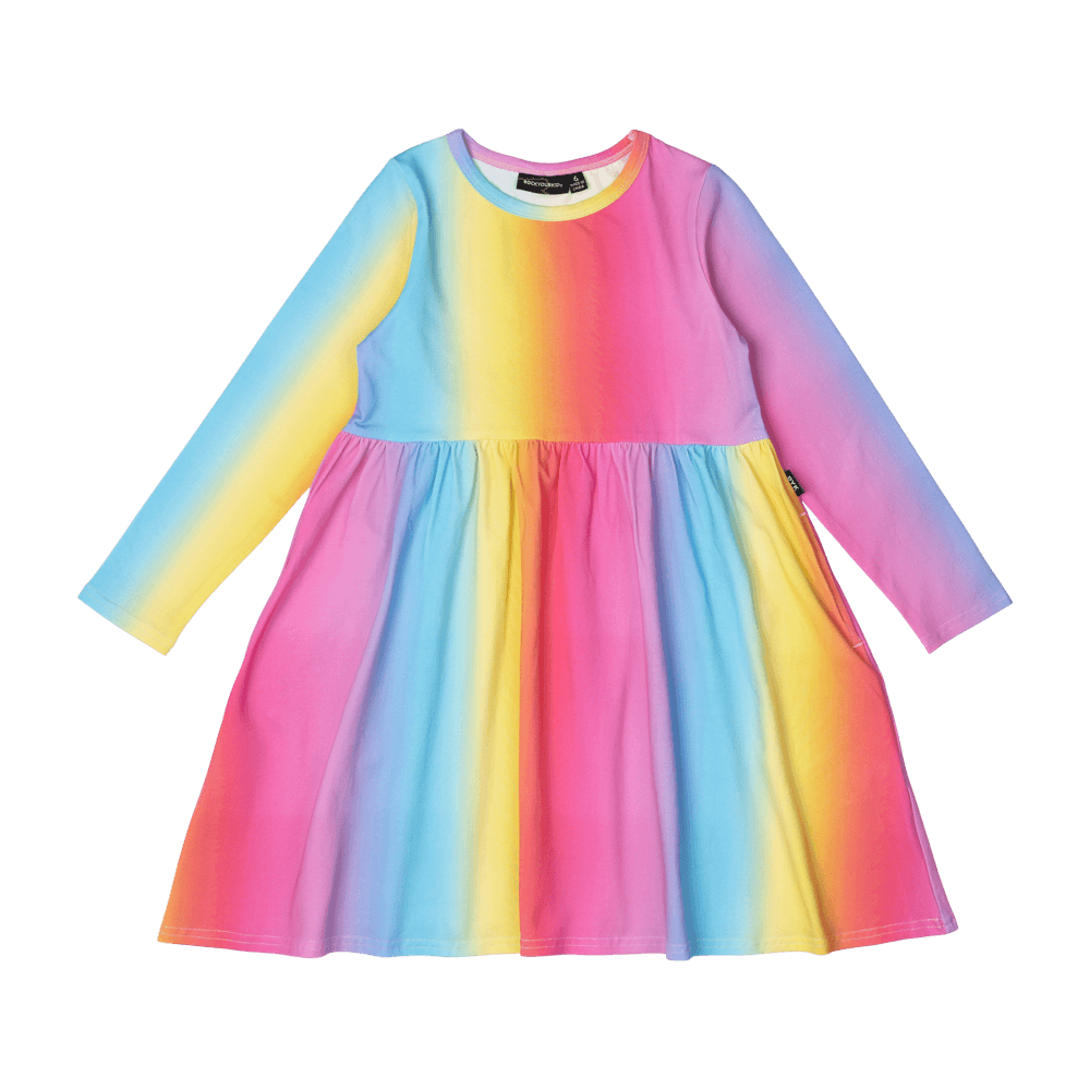 knee length dresses for ladies Rainbow Sweater Dress Long Sleeve Knit Kawaii Fashion – Kawaii Babe main image 0