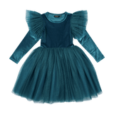 Green Velvet Sparkle Party Dress