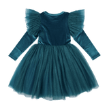 Green Velvet Sparkle Party Dress
