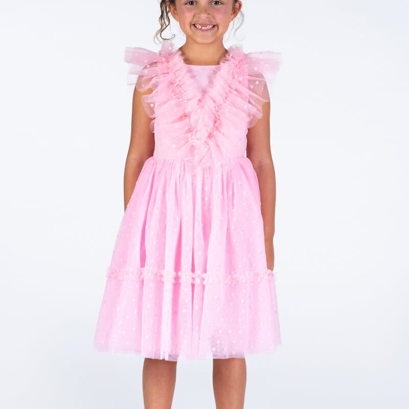 PINK HEART TULLE PARTY DRESS