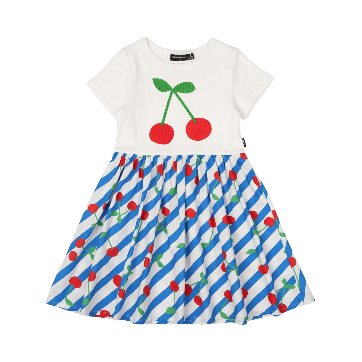 Cherry Stripes T-Shirt Dress