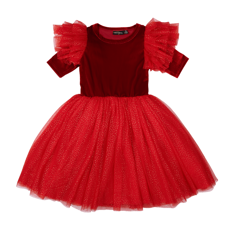Red Velvet Sparkle Party Dress