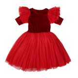 Red Velvet Sparkle Party Dress
