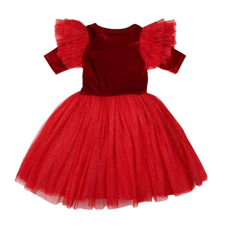 Red Velvet Sparkle Party Dress
