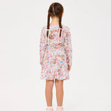 Ditsy Bunny Long Sleeve Waisted Dress