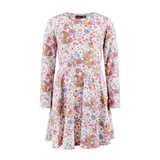 Ditsy Bunny Long Sleeve Waisted Dress