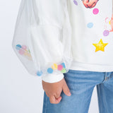 UNICORN TULLE SLEEVE SWEATSHIRT
