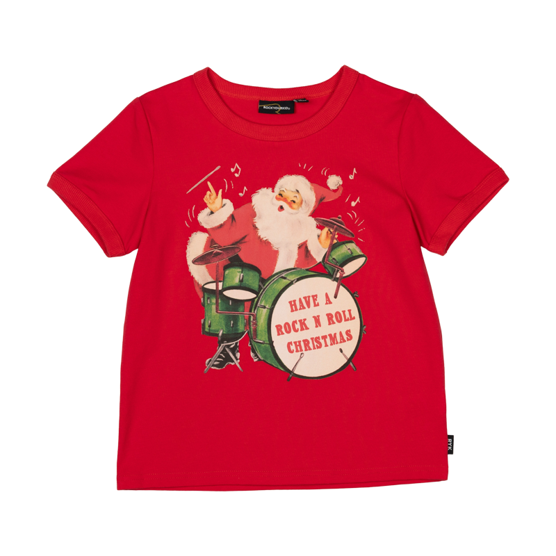 Rock N Roll Christmas Ringer Tee
